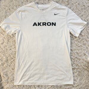 Nike White Short Sleeve Tee with Akron Print